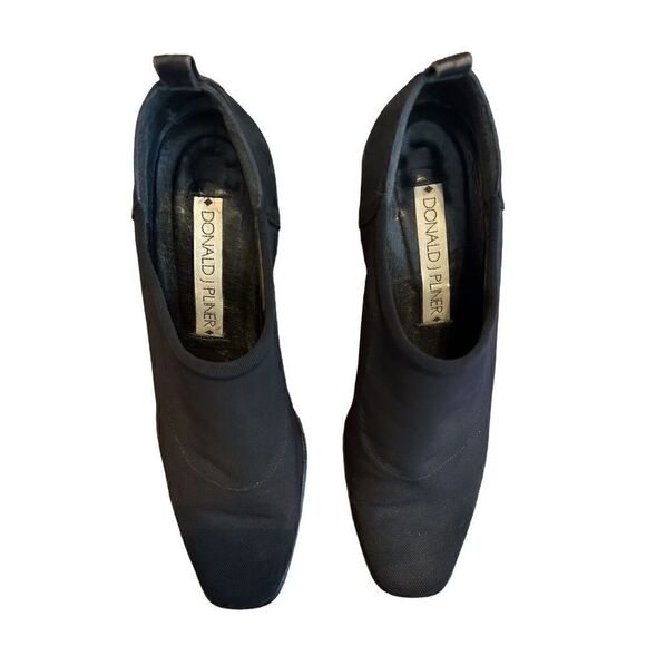 Donald Pliner Black Stretch Nylon Leather Heel Pumps Size 9 M - Picture 2 of 9